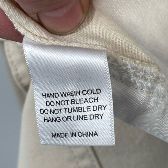 Et Clet Cream Straight Wide Leg High Waist Cotton Multi Pocket Cargo Pant Medium - Picture 8 of 10